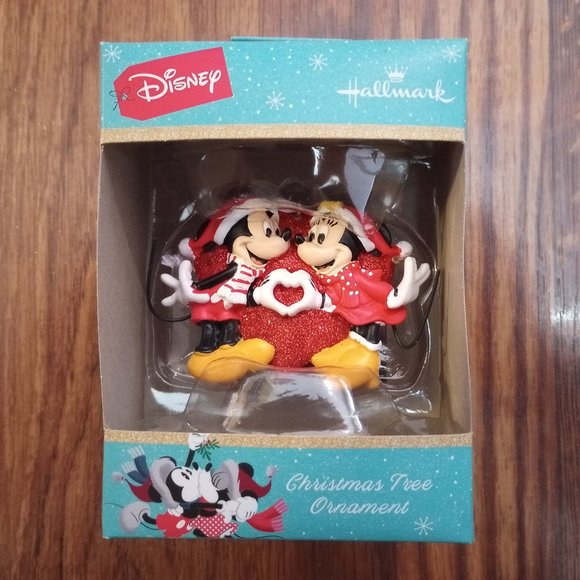 New in Box 2022 Hallmark Disney Mickey & Minnie Love Ornament - Picture 1 of 5